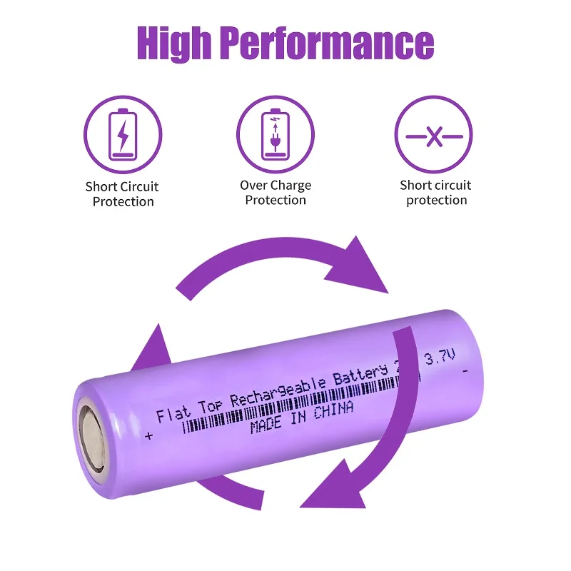 8 Uds 20A 18650 baterías de iones de litio 600mAh batería de litio recargable parte superior plana para todos los juguetes electrónicos linterna faros