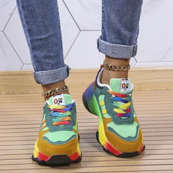 Sneakers 2024 Women's Vulcanized Shoes New Fashion Wedge Platform Plus Size Casual Sports Shoes Women Lace-up Mesh Breathable