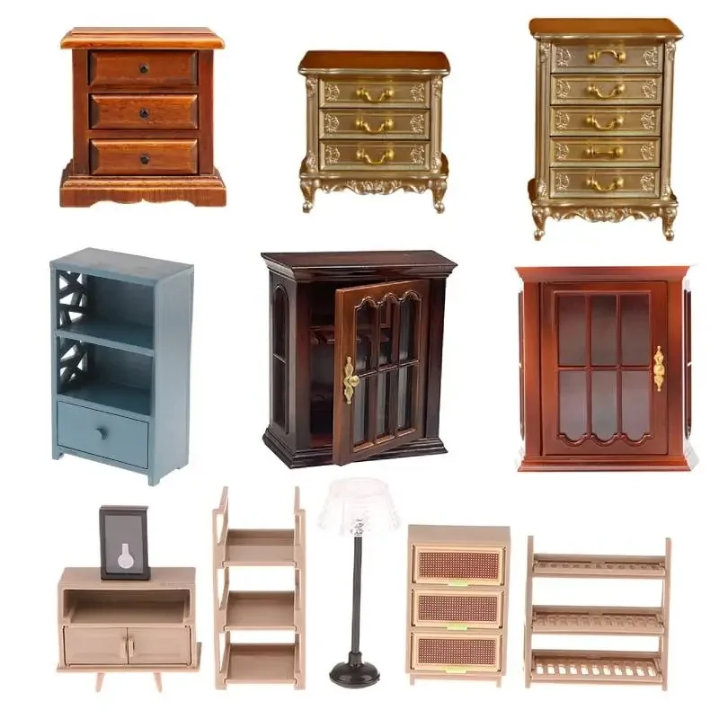 Table de chevet Miniature en forme de châtaigne, commode, armoire de rangement 1:12 pour maison de poupée, accessoires de bricolage, modèle de meuble, jouet