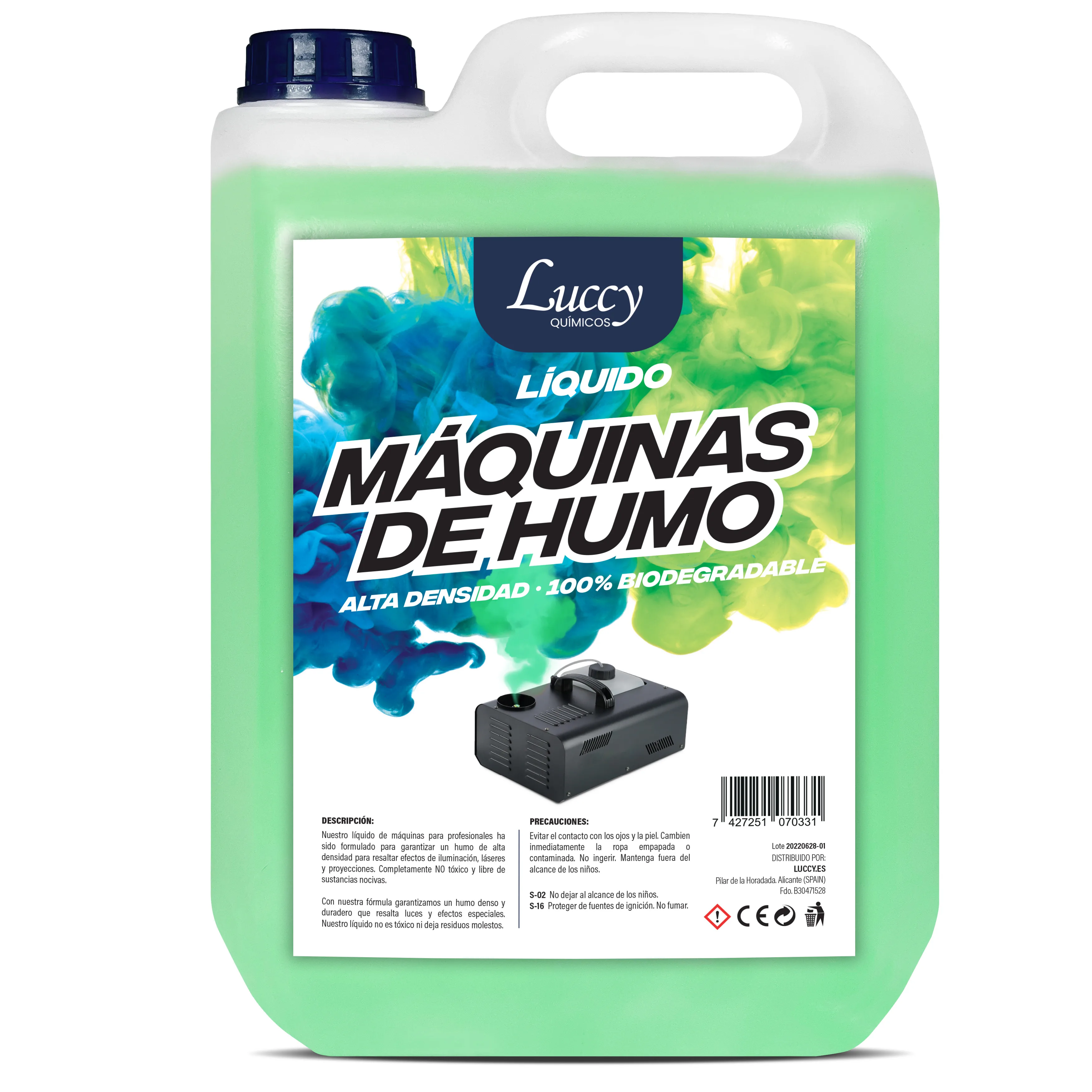 Líquido Máquina de Humo Natural 5 Litros | Líquido Máquina Humo Alta Densidad y Larga Duración, Seguro para Respiración, Fiestas, Eventos, Discoteca