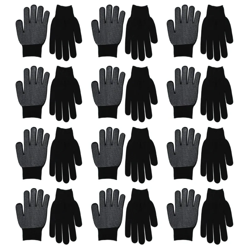 AliExpress 12 Pair Gloves With Rubber Dots, Single Sided PVC Dotted Working Gloves, Polyester And Cotton Work Gloves With Grip Dots