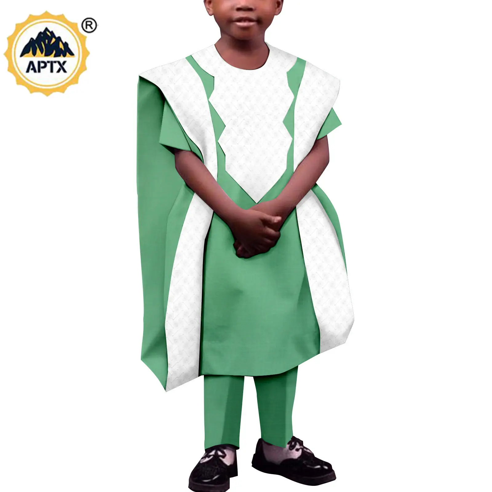 Dashiki  African Clothes for Kids Children Summer Casual Boys Agbada Outfits Asoebi Robes Top Shirts and Pants Sets Y224002