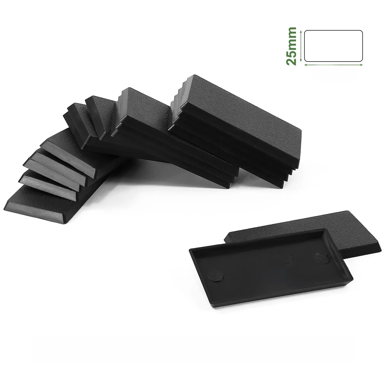 Evemodel-Bases rectangulaires noires pour jeux de guerre, scène de simulation militaire, MB2550, 25x50mm