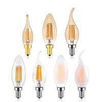 10Pcs Lava Lamp Replacement Bulb C35 LED Filament Candle Light Bulb E12 E14 220V Warm White Retro Chandelier Salt Lamp Bulb