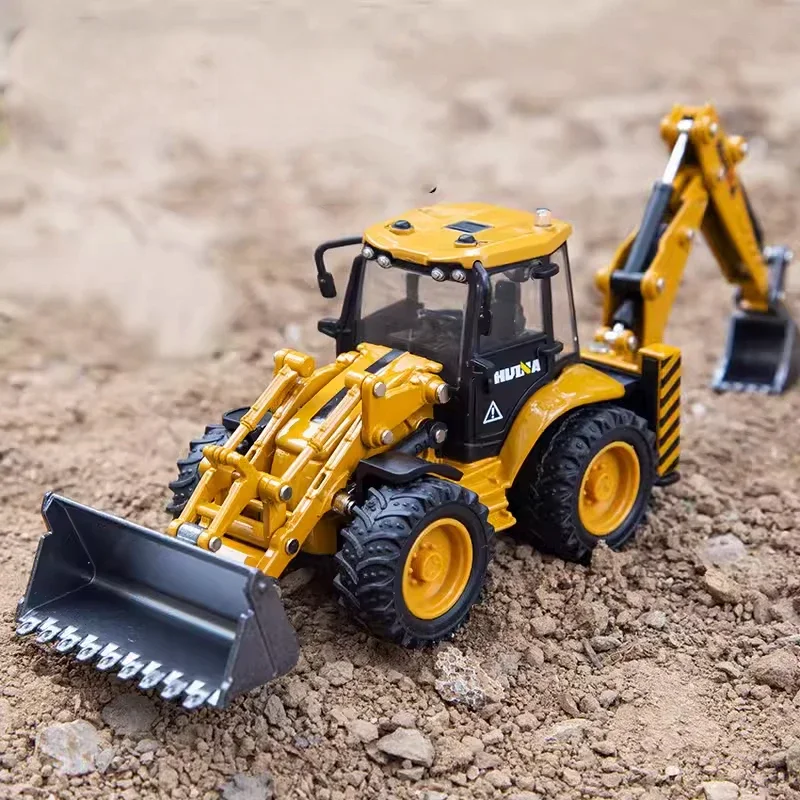 Huina 1/50 Miniatures de voiture en métal chargeur camion pelle sur chenilles modèle chenilles jouets pour garçon moulé sous pression véhicules jouets