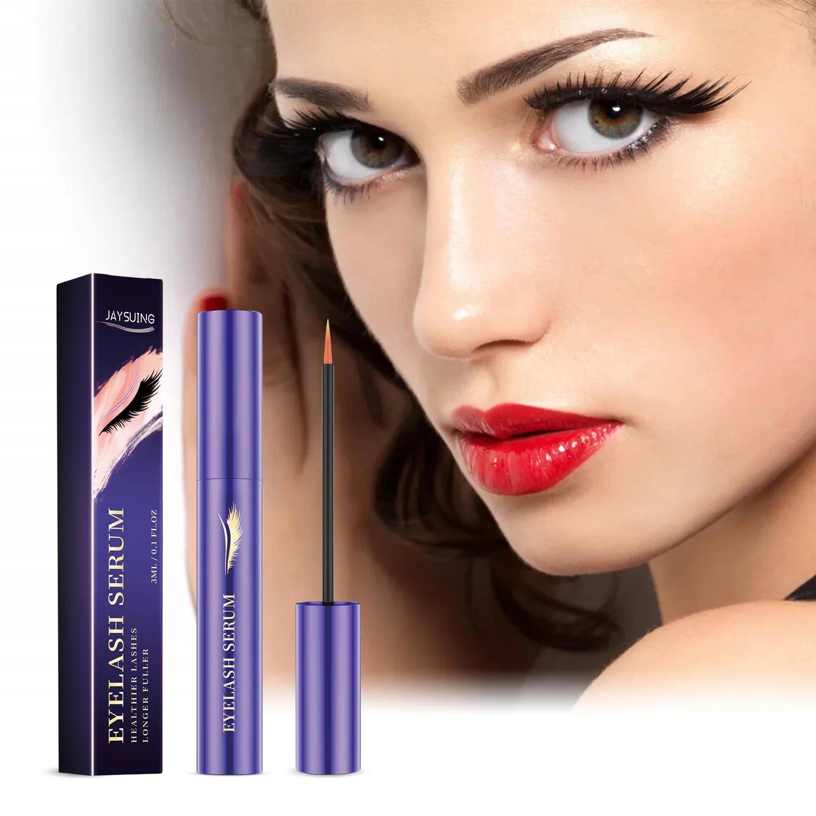 Jaysuing Lash Serum Natural Eyelash and Eyebrow Enhancer Longer, Thicker and Fuller Lashes & Brows Eyelash Growth Serum