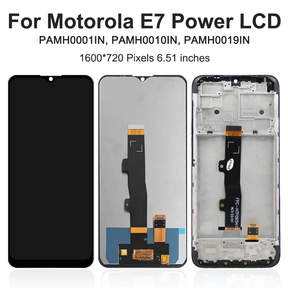 Original For Motorola Moto E7 Lcd Screen Display Touch Digitizer Assembly For Moto E7i Power LCD Diaplsy E7 Power Display +Frame