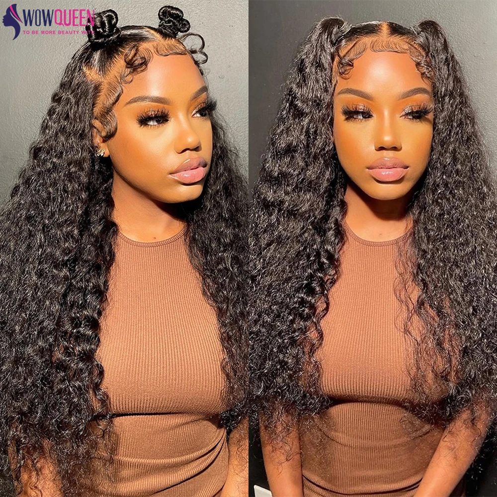 Water Wave 4x4 5x5 Lace Closure Deep Part Transparent Lace Frontal 13x4 13x6 6x6 Remy Human Hair Hand Tied 24 26 Inch WOWQUEEN