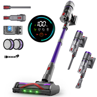 Cordless Stick Vacuum Cleaner 600W/58Kpa/80mins, with Touchscreen, 1.6L Handheld Vacuum with Combo Accessories, for Hard Floors