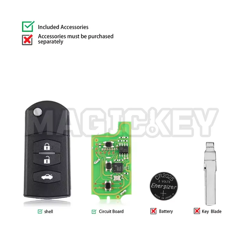 1/2/5 Uds Xhorse XKMA00EN mando a distancia Universal Fob 3 botones para tipo Mazda para herramienta de llave VVDI