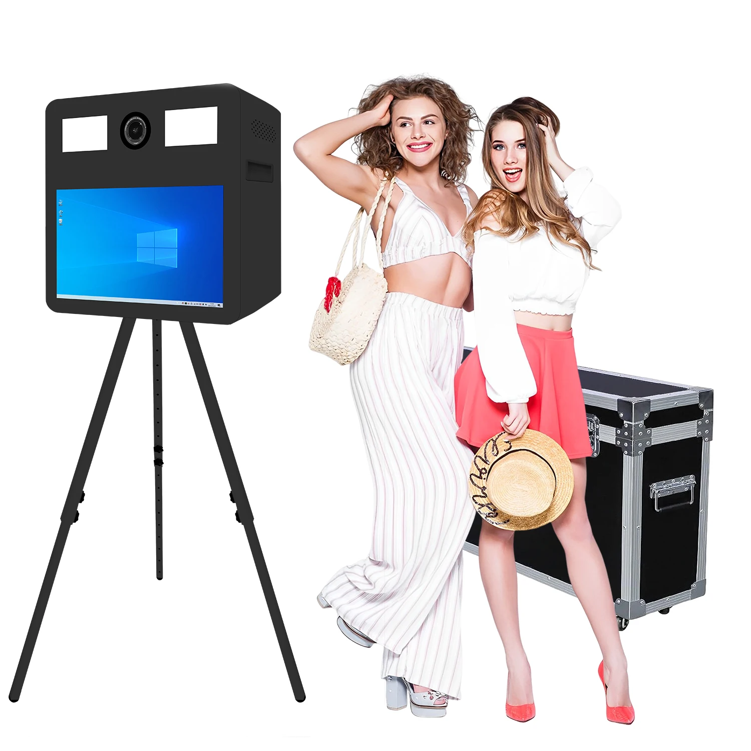 

21.5 Inch Touch Screen Portable Magic Mirror Photo Booth Machine Selfie Photobooth Machine for Parties Wedding Party Events