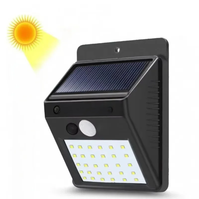 20-40LED zonne-verlichting voor buiten met 3 modi waterdichte bewegingssensor beveiligingsverlichting LED Wall Street-lamp voor tuinverandalichting - afbeelding 2
