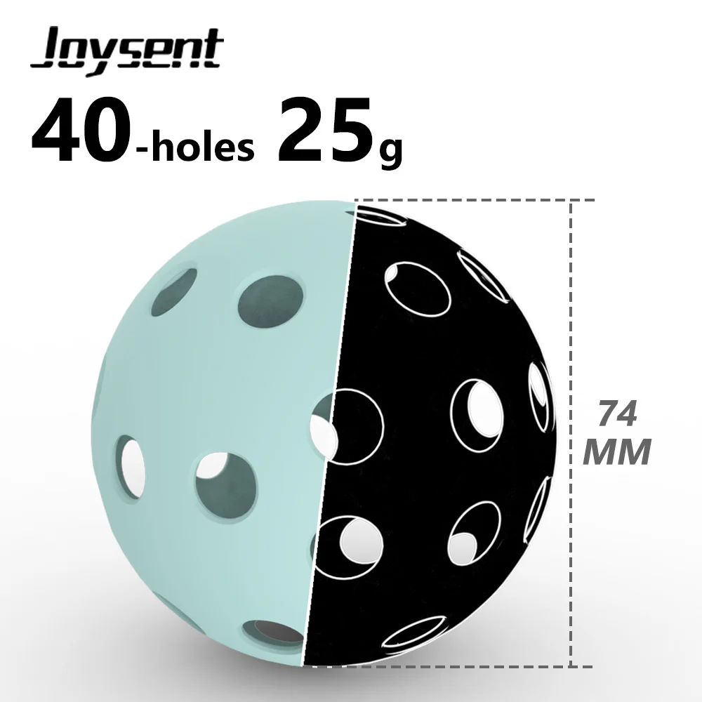 Joysent 내구성 야외 피클 볼 40 홀 74mm 훈련 패들 볼 TPE 플라스틱 경쟁 연습 라이트 블루