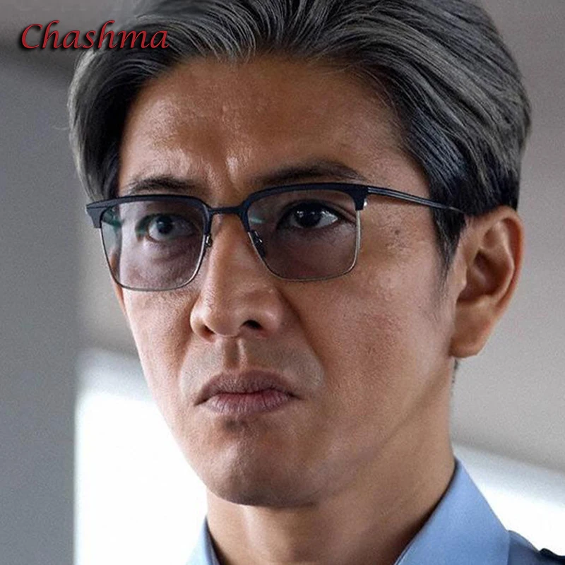 Chashma Prescription Glasses Men Optical Medium Size Eyewear Male Pure Titanium Full Rim Spectacles For Recipe Eyeglasses Frames
