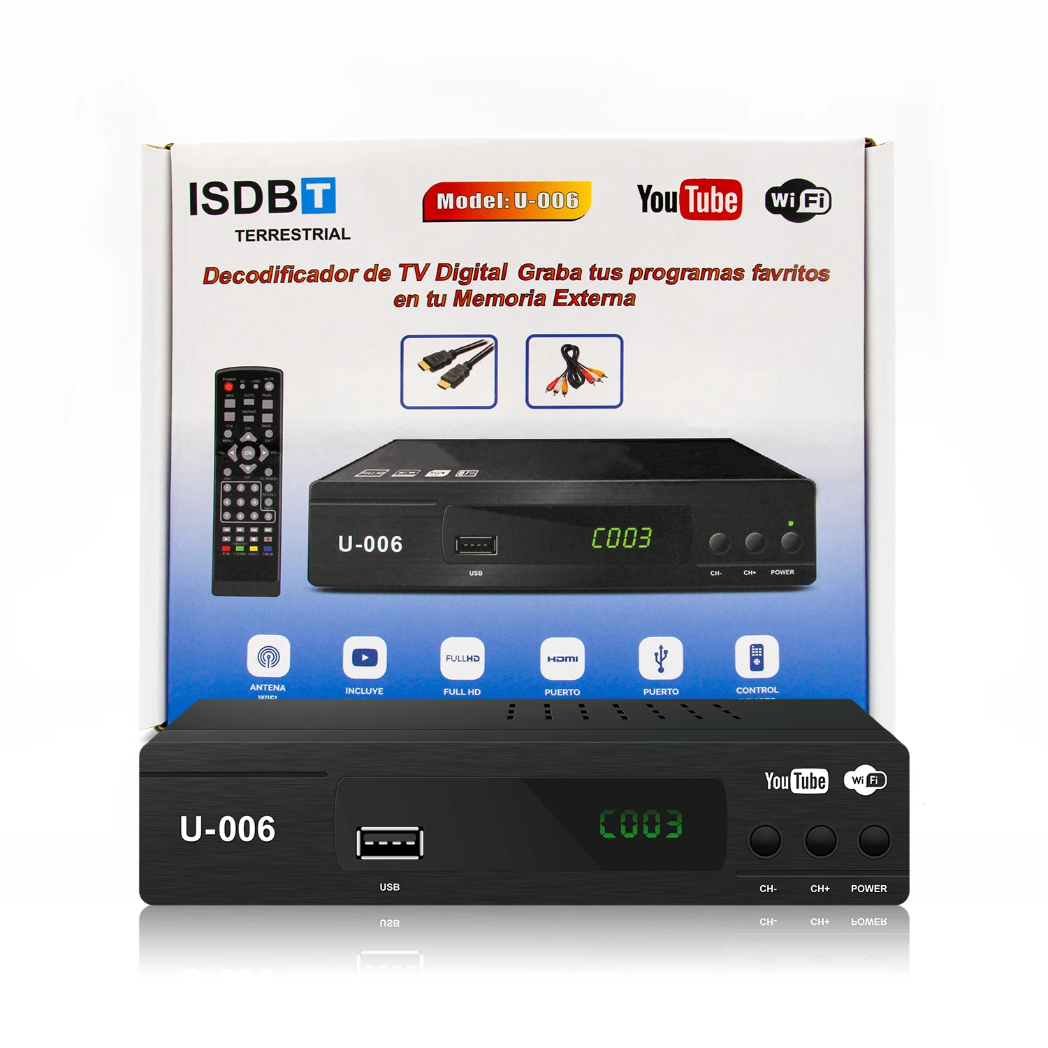 Декодикатор TDT HD Чили a estrenar, Sintonizador TDT HD DVB-T2 H265 HEVC FTA, PVR, USB, HDMI, декодер цифровой SCART TV,