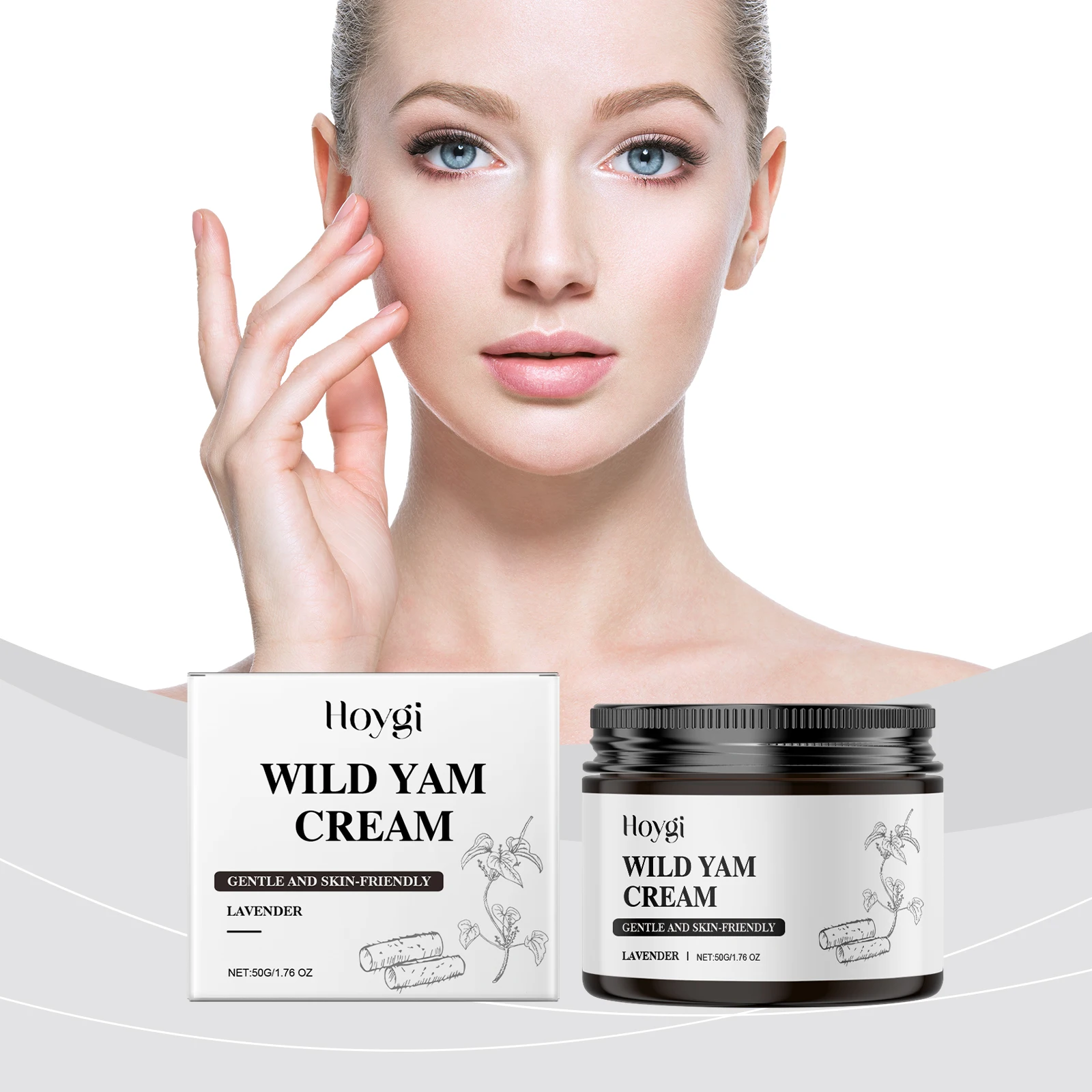 

50g Hoygi Wild Yam Balance Cream Nourishment Daily Lightweight Fast Absorb Non Greasy Soothing Gentle Care Face Moisturizer