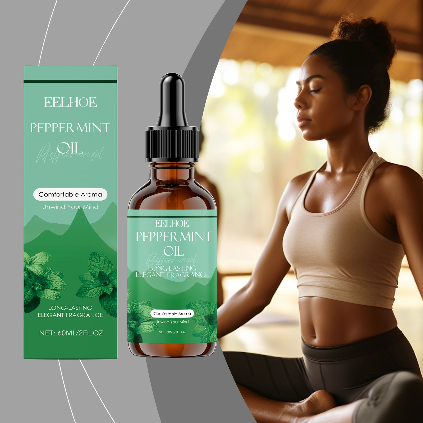 

Eelhoe 60ml Mint Fragrance Care Perfume Oil Aromatherapy Relaxing Atmosphere Daily Bath Soothing Massage Perfume Essential Oil