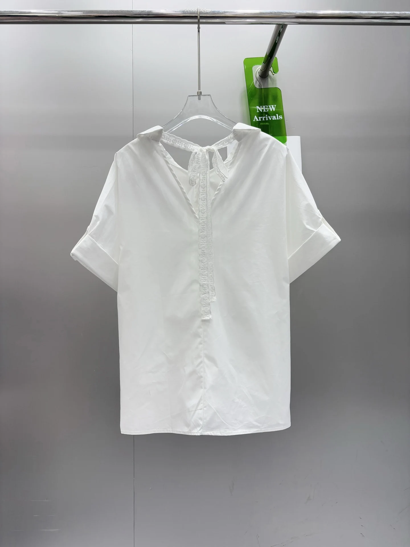 

2025 New T-shirt Solid Lace Bowknot Fashionable Versatile Slimming Figure-hugging Spring Summer