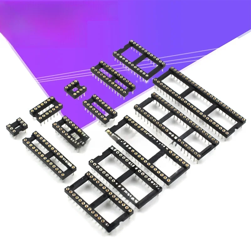 10 sztuk okrągły otwór gniazdo IC złącze DIP 6 8 14 16 18 20 24 28 40 pin gniazda DIP6 DIP8 DIP14 DIP16 DIP18 DIP20 DIP28 DIP40 szpilki — zdjęcie 2