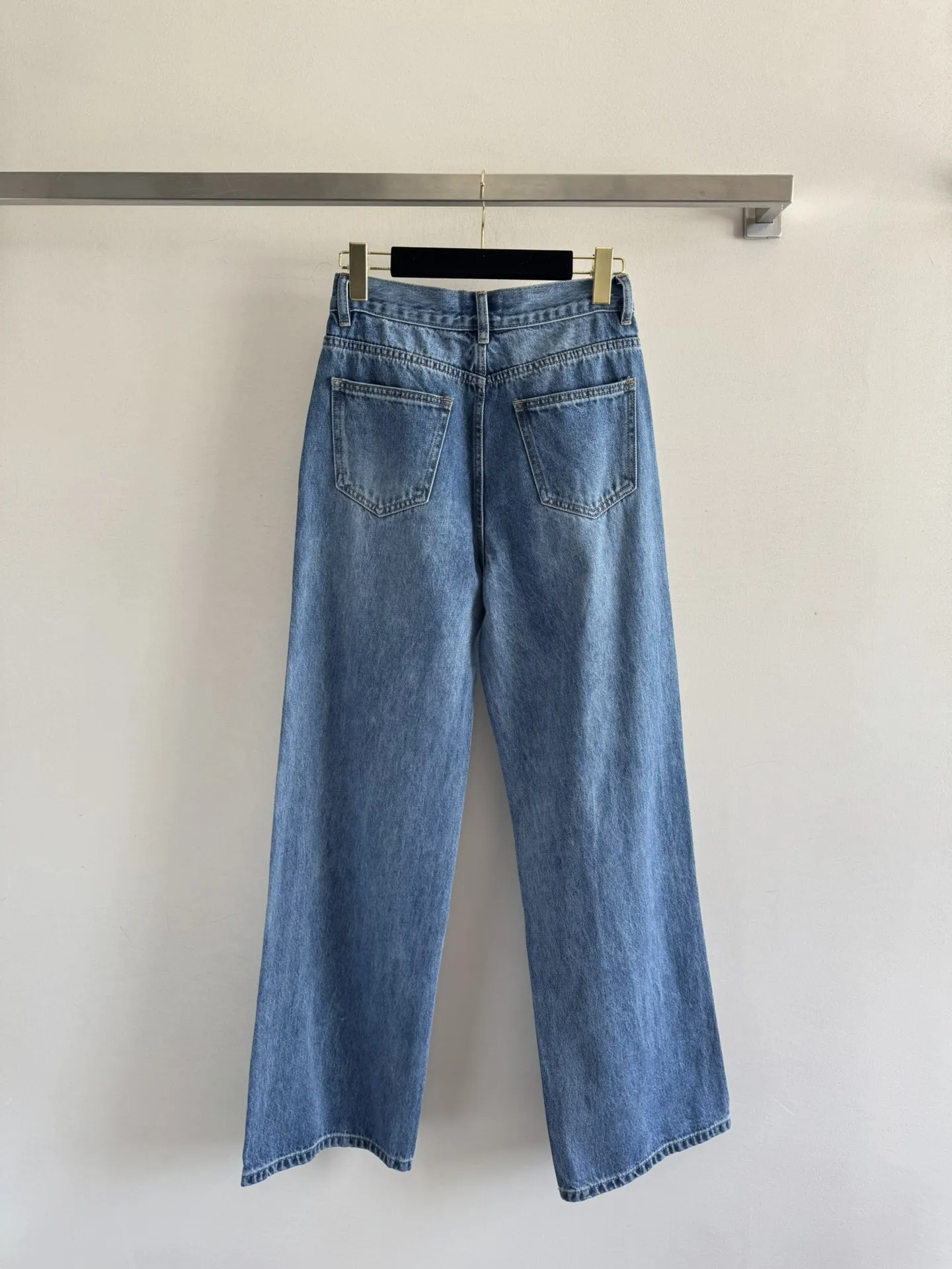 

High Quality Autumn Winter Women's Casual Fashion Printted Washed Patchwork Cotton Denim Pants Straight Jeans JQ037