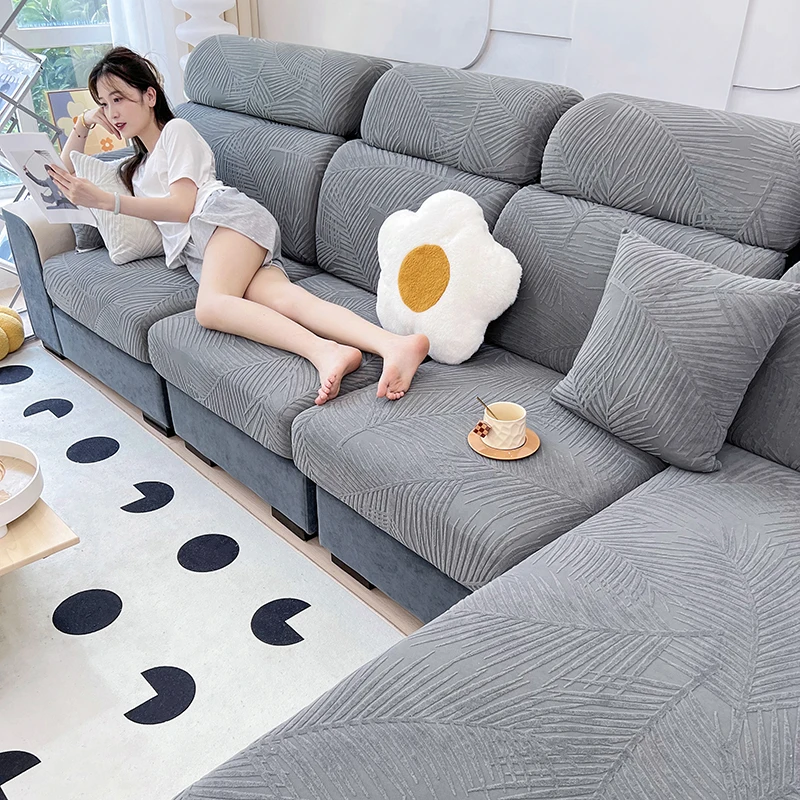 Pet-Friendly Anti-Scratch Jacquard Sofa Cushion Cover All-Season Easy Install Choose Size & Options 1/2/3/4/L Back Cushion S M