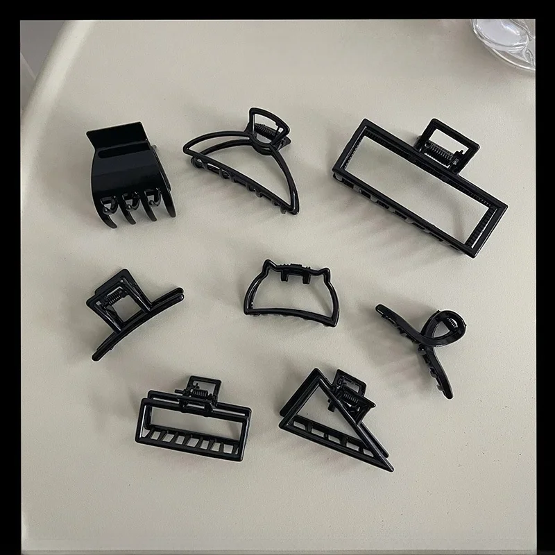 Net rouge noir petite pince à cheveux en métal pince à cheveux coiffure femme tête arrière petite pince à cheveux fixe haute queue de cheval artefact