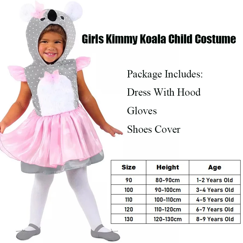 2023 Schattige Baby Roze Dier Halloween Kostuum Peuter Meisjes Kimmy Koala Kind Kostuum