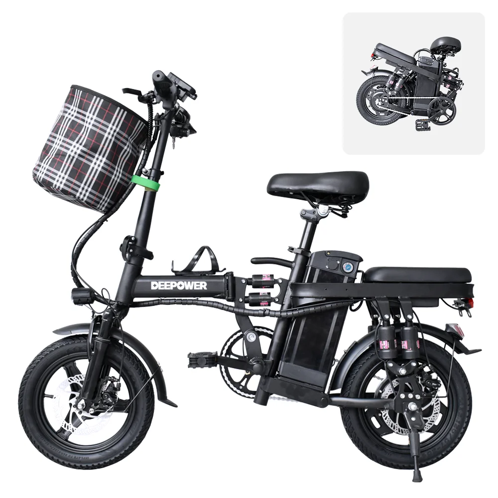 Electric Bike for Adults, 400W Motor,  up to 25MPH 14” Tires for Adult Electric Bicycles, 48V 10AH/15AHRemovable Battery, 3