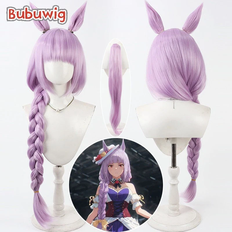 

Bubuwig Synthetic Hair Ellerslie Pride Cosplay Wigs Uma Musume: Cinderella Gray 70cm Light Purple Braided Wig Heat Resistant