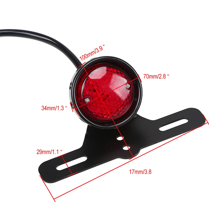 12V Universal Motorcycle Rear Brake Tail Light with License Plate Lamp Bracket For Honda Yamaha Harley Cafe Racer Scooter ATV