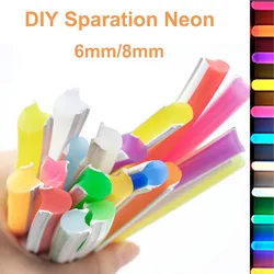 6mm 8mm Separate Silicone Neon Strip Flexible Bendable DIY Sign Waterproof IP67 DC12V 120Leds S Shape 2835SMD Led Strip Light