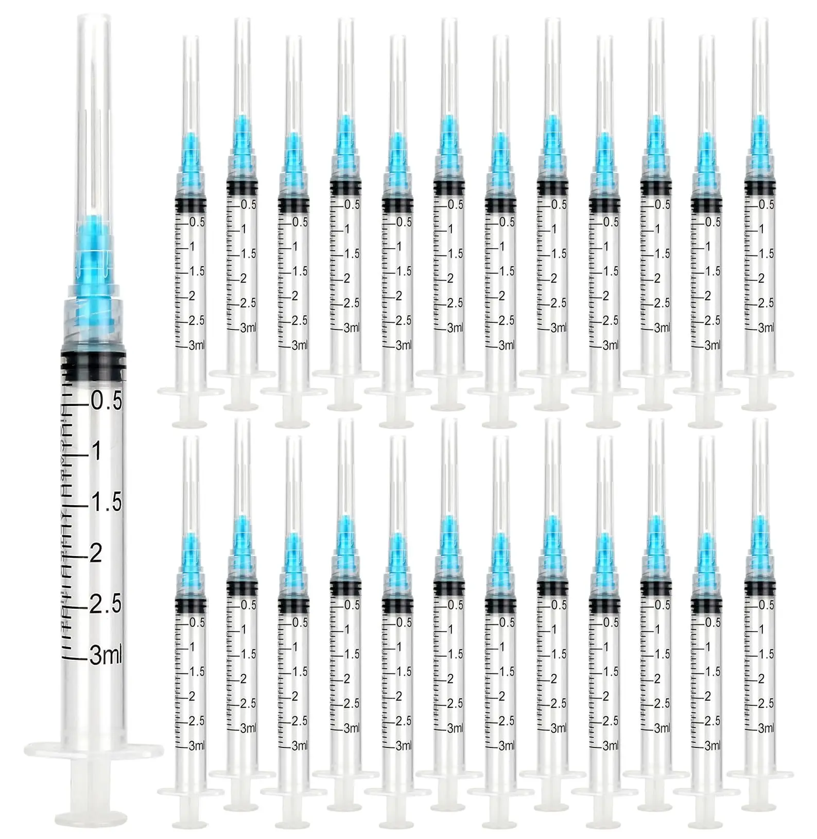 

100pcs/bag 3ml Disposable Luer Slip Syringe with 23G*25mm Needle,Feeding Syringe Can Be Used Animals