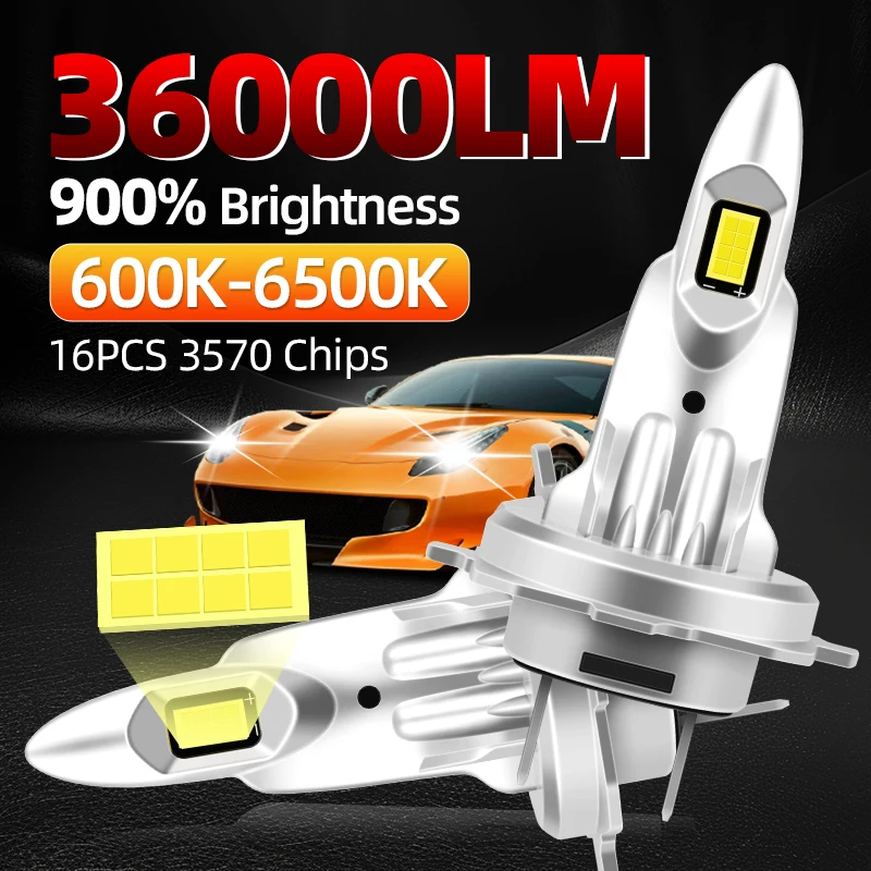 

H4 H7 Светодиодная фара 36000LM 6500K 300W H1 H11 Дальний ближний свет 9005/HB3 9006/HB4 Автоматическая противотуманная фара 1: 1 Размер CANBUS Мини-светодиодная лампа