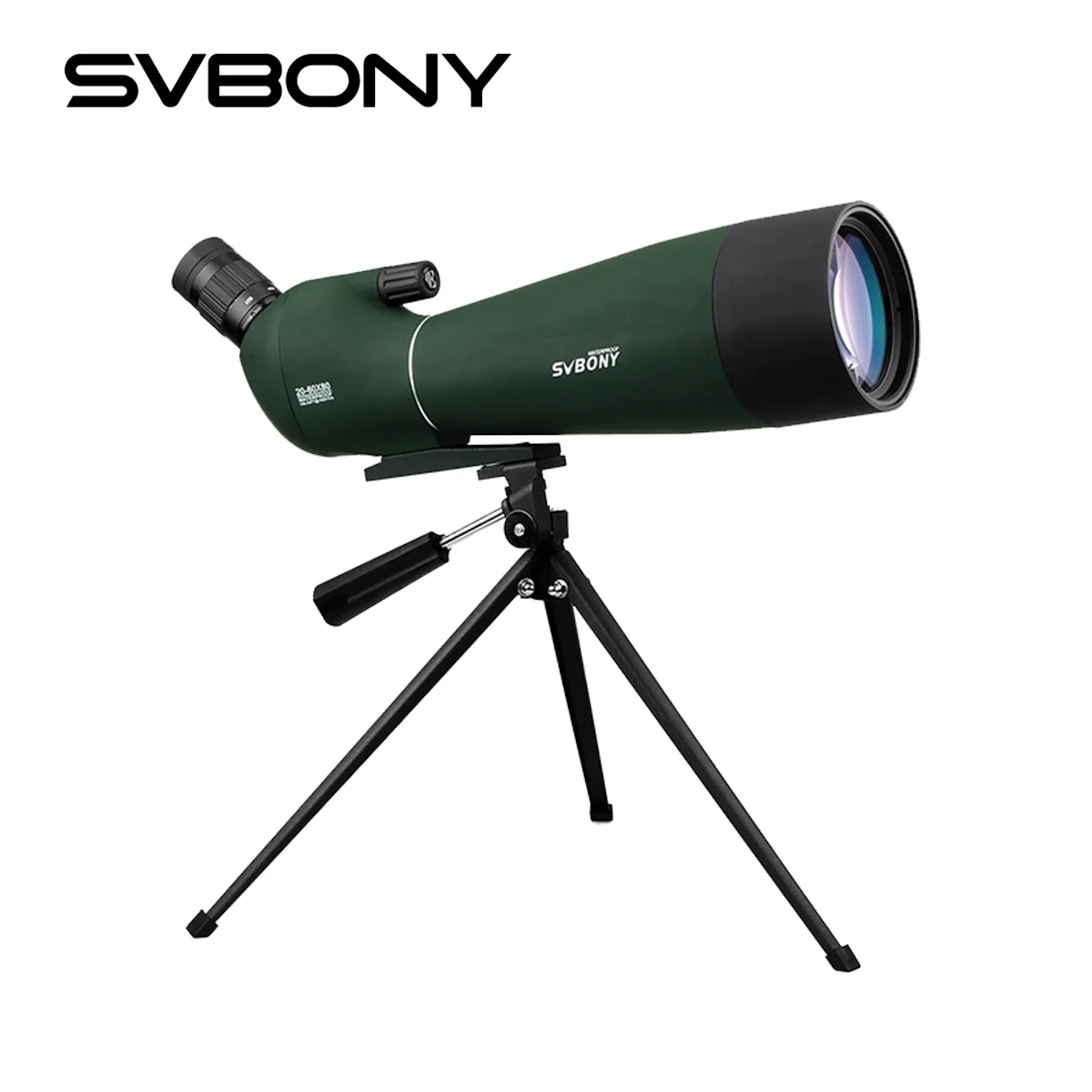 SVBONY-Telescope Spotting Âmbito, Spyglass Monocular, impermeável, BAK4 FMC, Tiro Caça, Camping Equipment, SV28, 20-60x80