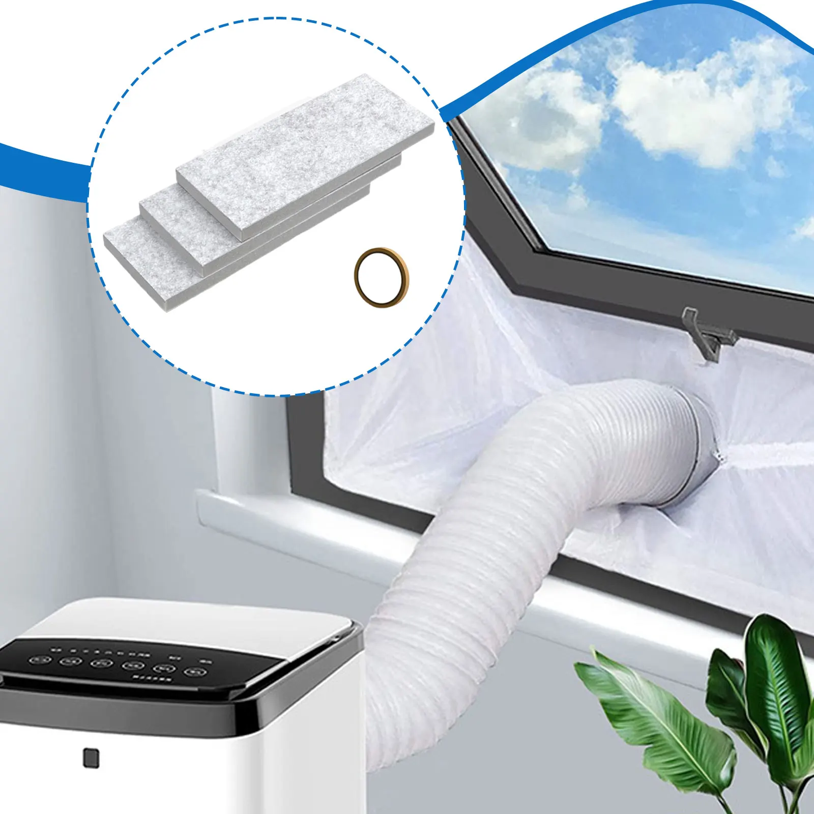 

Комплект из 3-х изоляционных панелей кондиционера уменьшает шум для комплекта уплотнений окна Изолированные пенопластовые панели для портативного оконного уплотнения