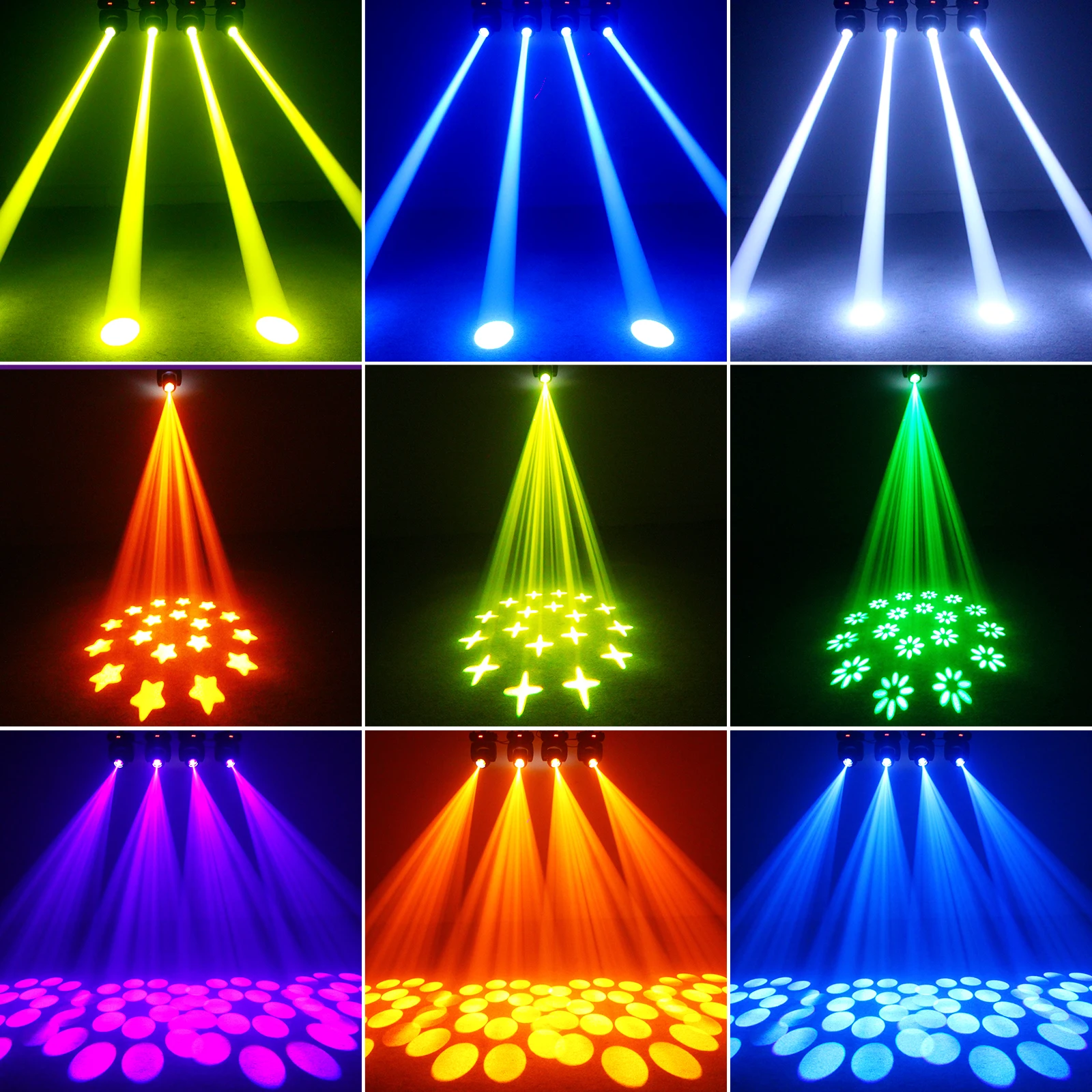 100W Moving Head Beam with 18 Prism 11/13CH DMX RGBW LED Pinspot Light Effect for DJ Disco Party Light Club Bar Stage Lighting