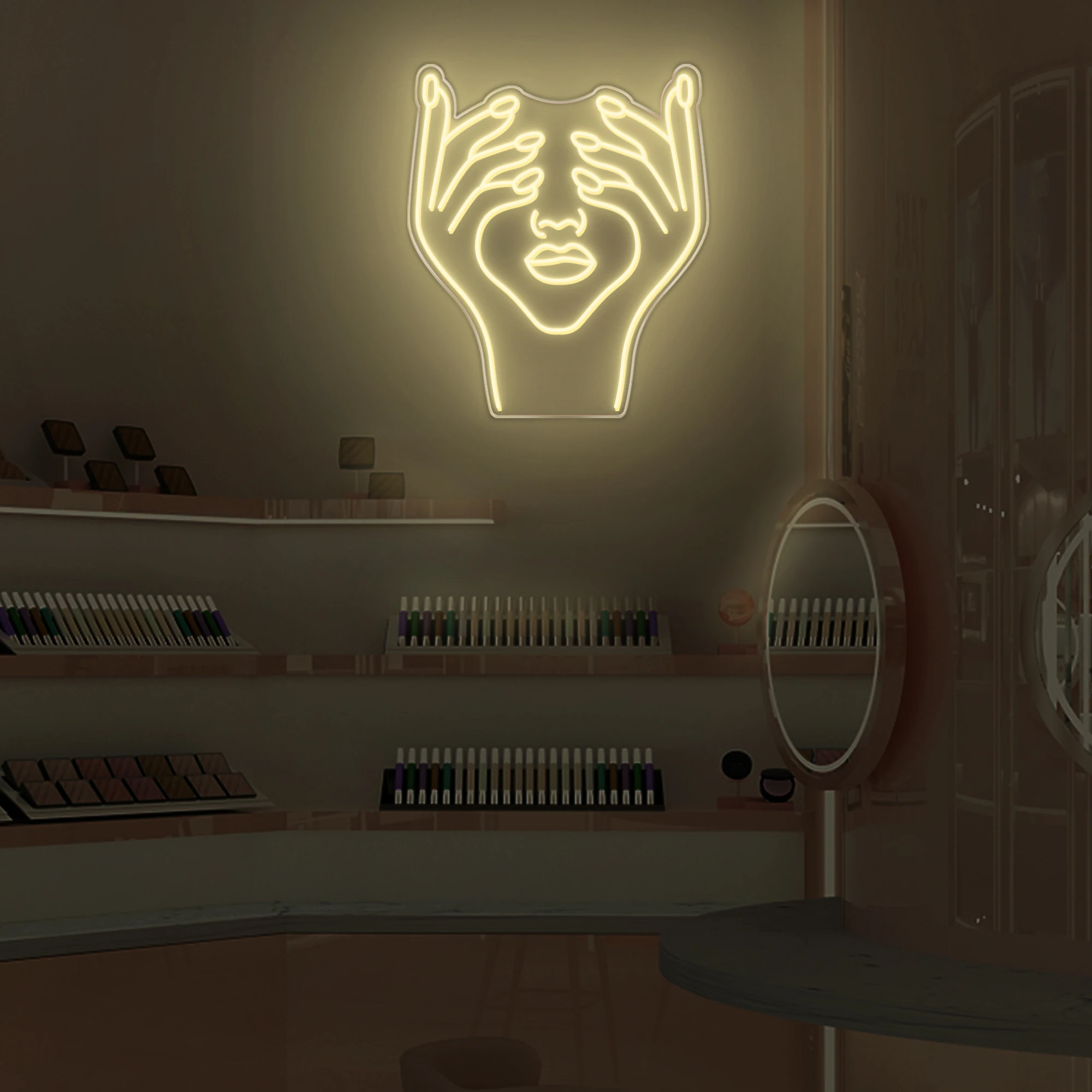 Sinal De Neon LED Rosa Para O Salão De Unhas, Decoração Do Salão De Beleza, Luz Da Parede, Presentes