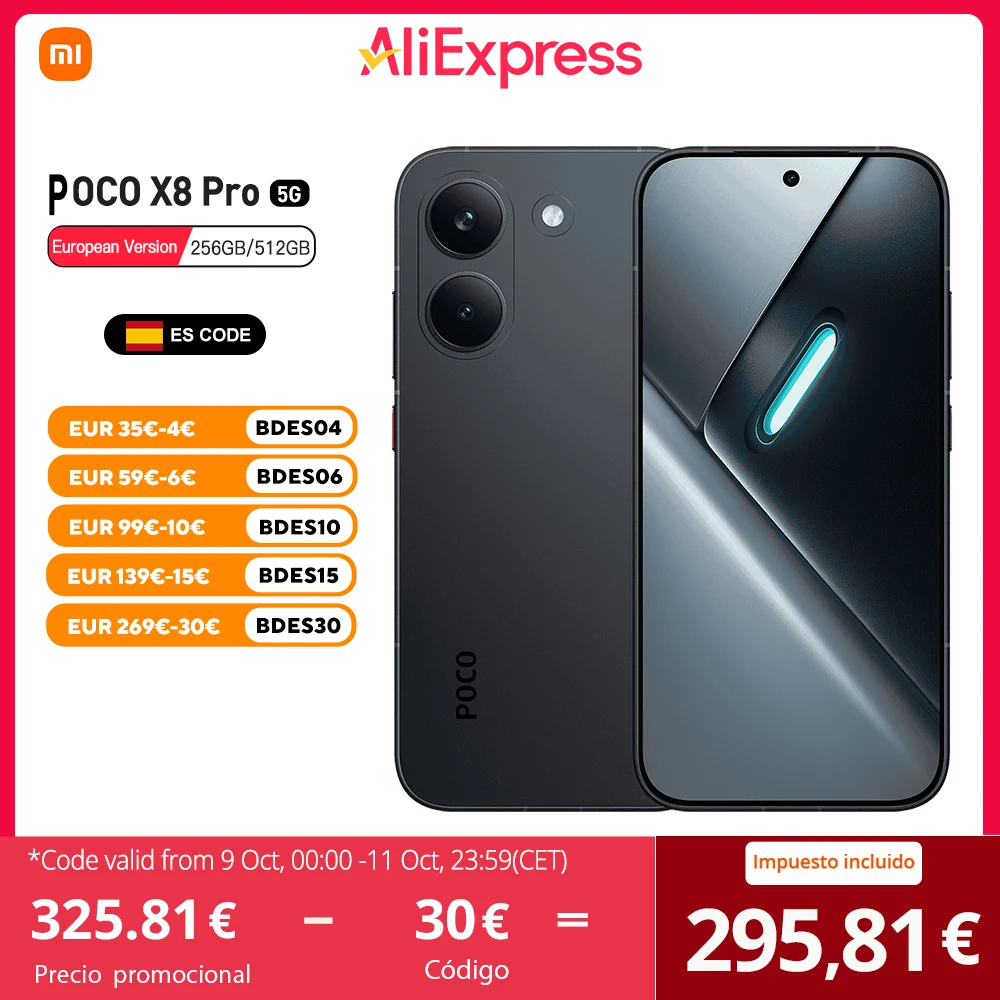 POCO X8 Pro 5G Wersja Europejska 256GB/512GB 6.59" AMOLED 1.5K 120Hz 6210mAh 50MP OIS IP68 NFC Dimensity 8500-Ultra Bez Ładowarki