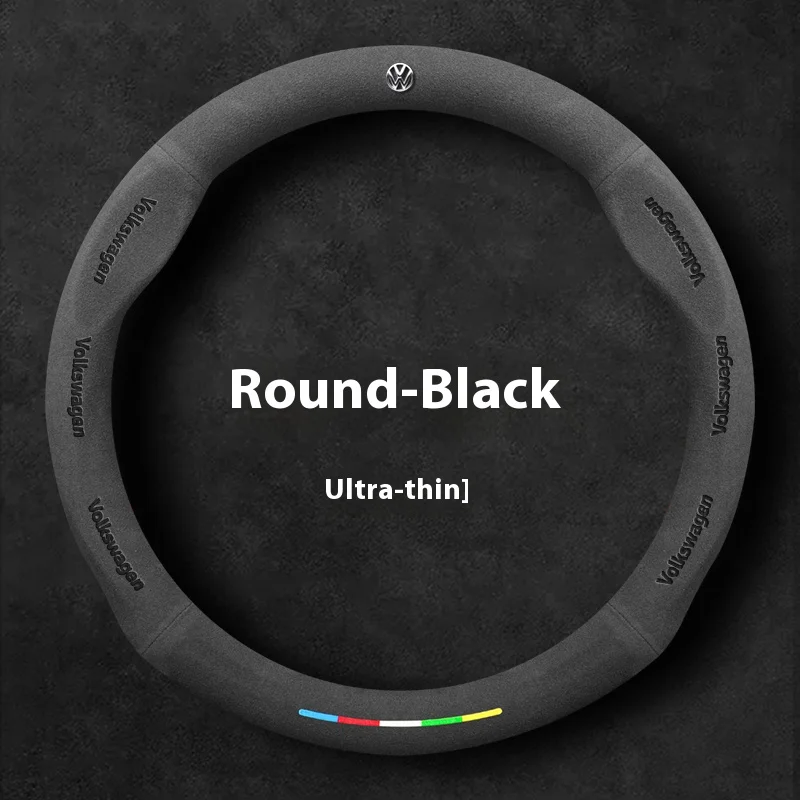 

Car Suede Anti-Slip Steering Wheel Cover For Volkswagen Passat Golf 5 GTI Beetle Tiguan Touareg Polo T-ROC T-Cross Magotan Jeeta
