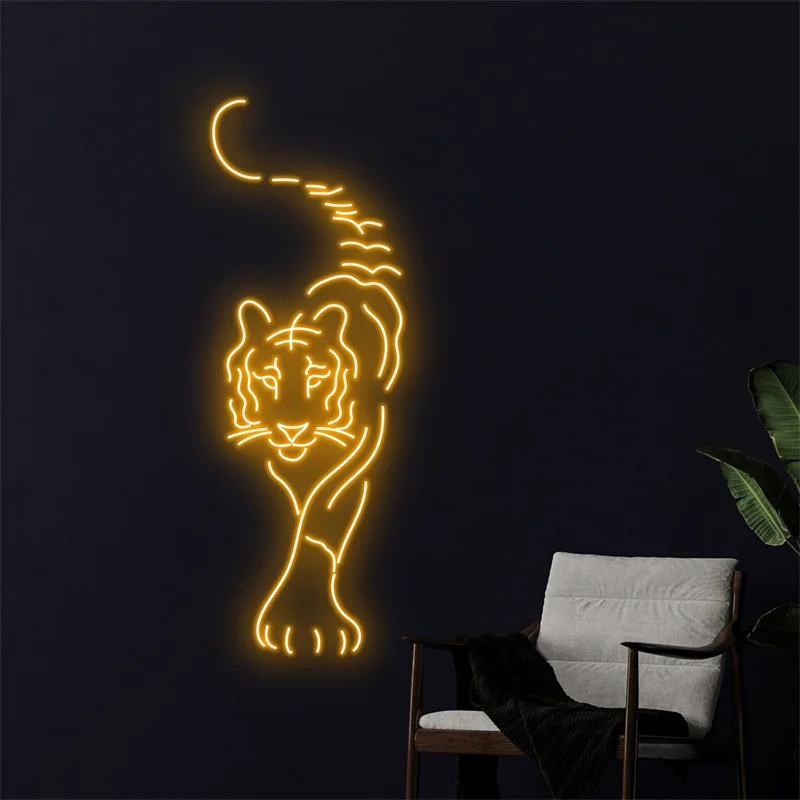 Tiger Neon Light, Tiger Led Sign, Tiger Neon Sign, Tiger Led Light, Custom Animal Room Wall Art Decor, Wild Life Led Sign