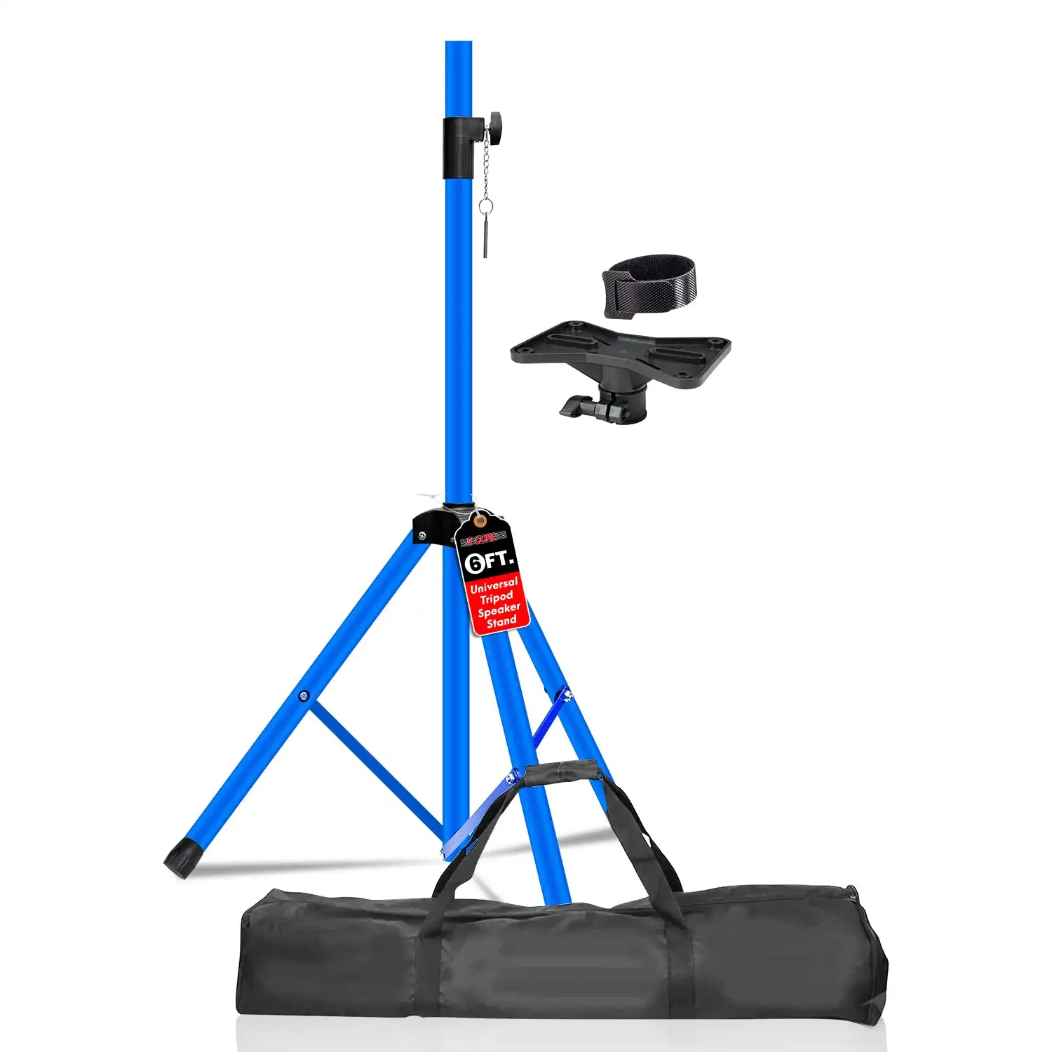

5 Core Speaker Stand Tripod Tall Adjustable 72 Inch DJ Pole Mount Studio Monitor Stands SS HD 2 PK SKY BLU BAG
