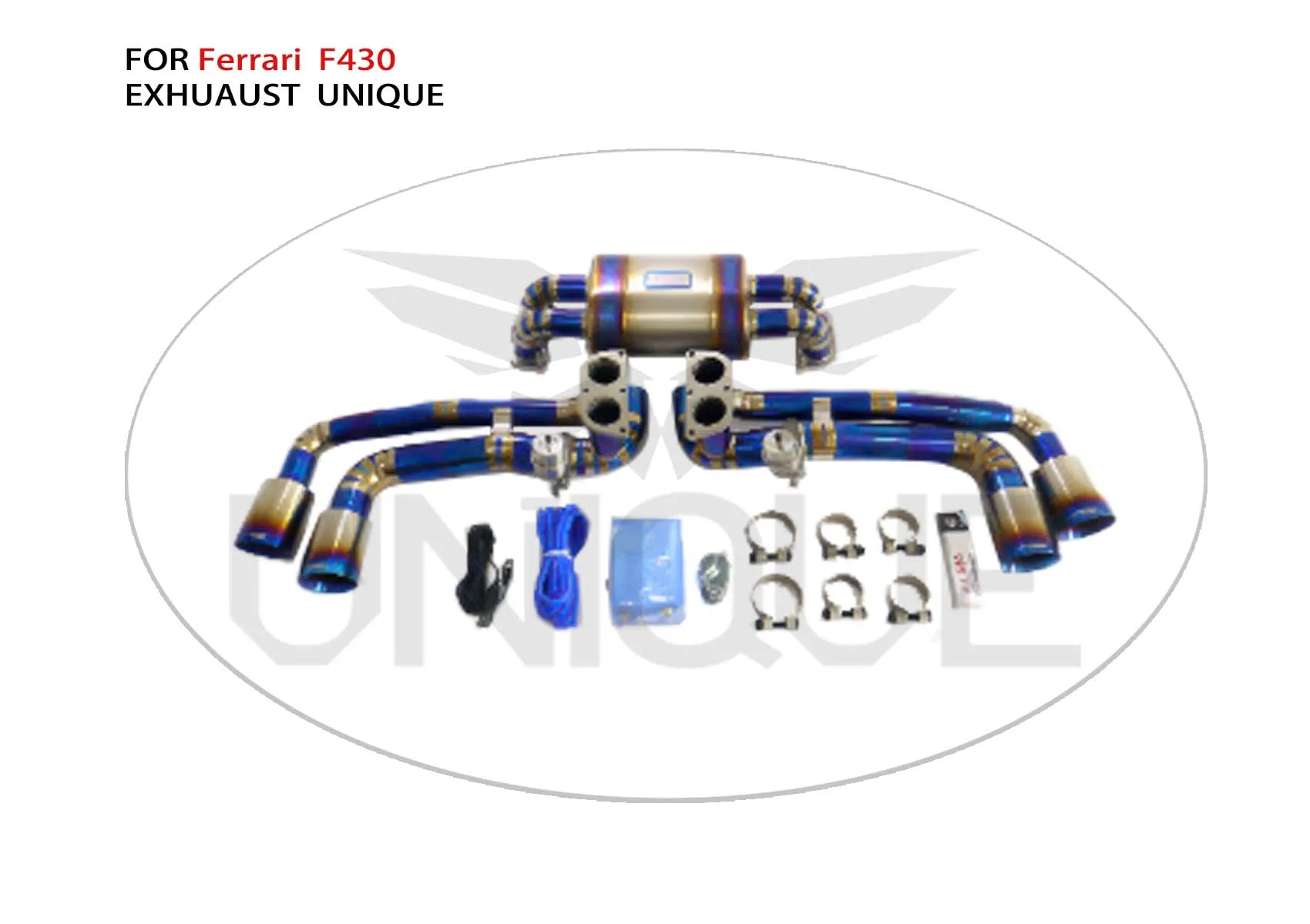 UNIQUE Titanium Alloy Exhaust System Performance Catback for Ferrari F430 Spider 4.3L Valve Muffler