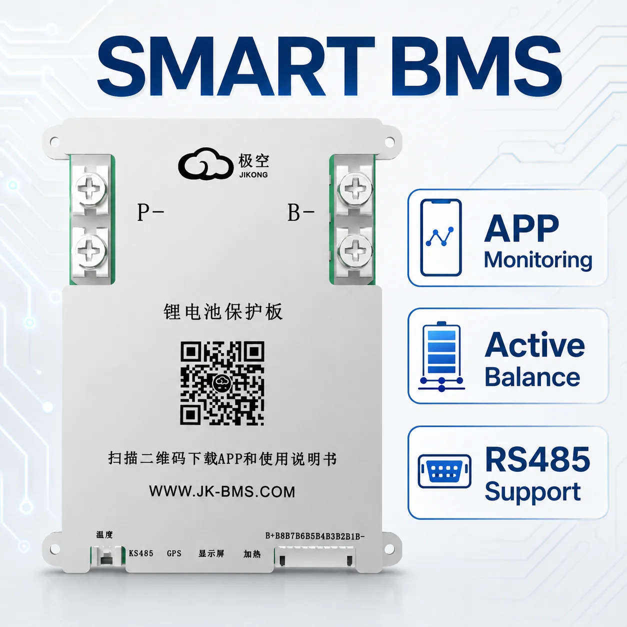 

JK BMS 60A 100A 150A 200A 300A Active Balance Bms 4S 8S 16S 20S 24S JIKONG Smart Bms 12V 24V 48V 72V Lifepo4 Li-Ion Lto Battery