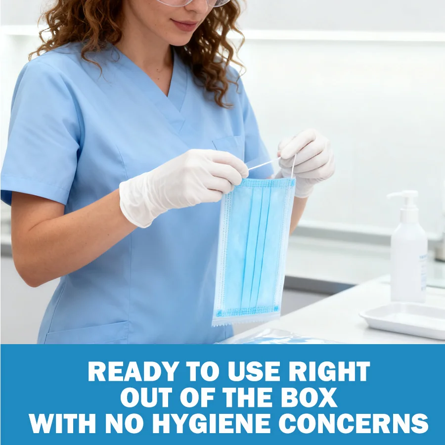 100 Stück Einweg-Schutzmasken für Schönheitsprofessionals – atmungsaktives Design, sichere Passform, perfekt für Kosmetikerinnen