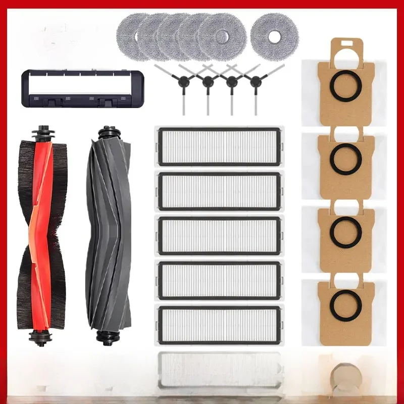 Accessoires pour aspirateur robot Xiaomi X20 Max /X20 Pro/Dnightlife GL/Dimport GL, rouleau principal, brosse latérale, filtre Hepa, vadrouille, sac anti-poussière