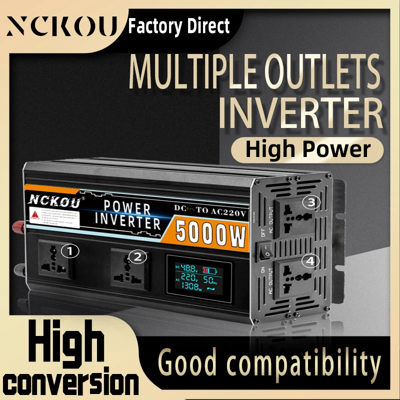 Power Inverter Dc 12v/24v/48v/60v To Ac 110v/220v/230v Modified Sine Wave 4200w 5000w Power Conversor  Inversor Corriente Invers