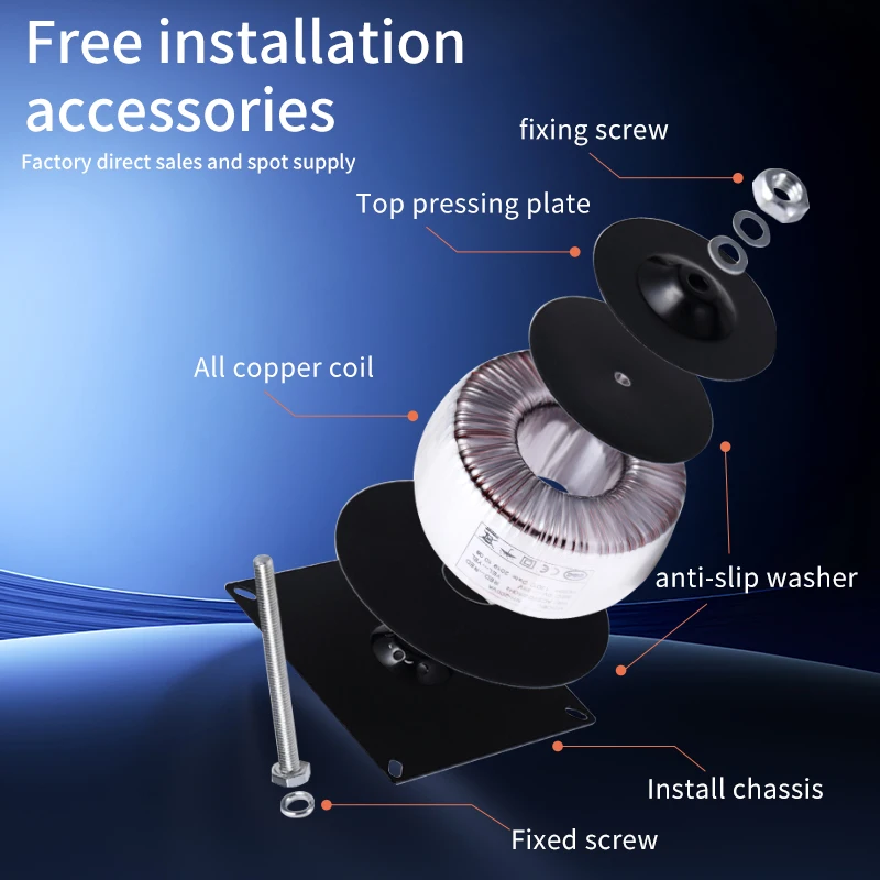 

Тороидальные силовые трансформаторы, 10-10000 Вт, настраиваемые в соответствии с требованиями покупателя, подходящие для аудиоусилителей.