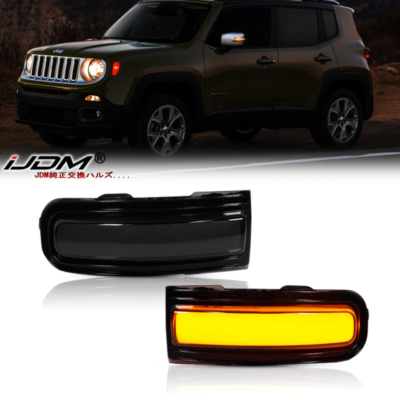 

2Pcs LED Dynamic Turn Signal Light For 2015-2022 Jeep Renegade Side Mirror Blinker Arrow Sequential Flasher Repeater Indicator