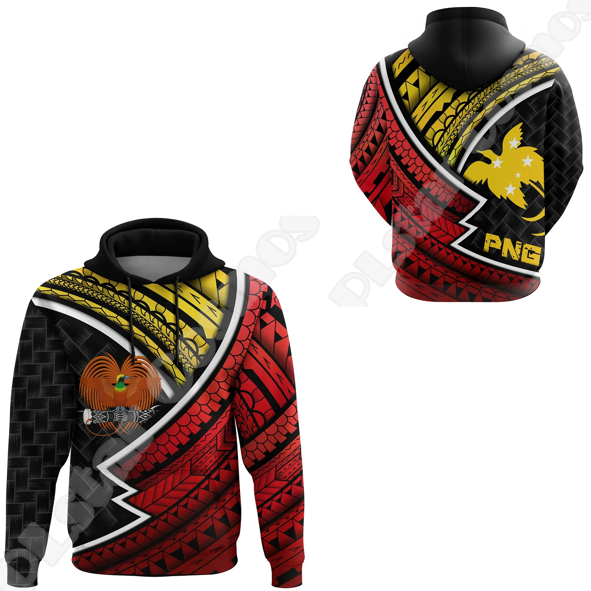 NewFashion Islands Country Flag Papua New Guinea Culture Tribal Tattoo Retro 3DPrint Pullover Harajuku Casual Hoodies Jacket M57