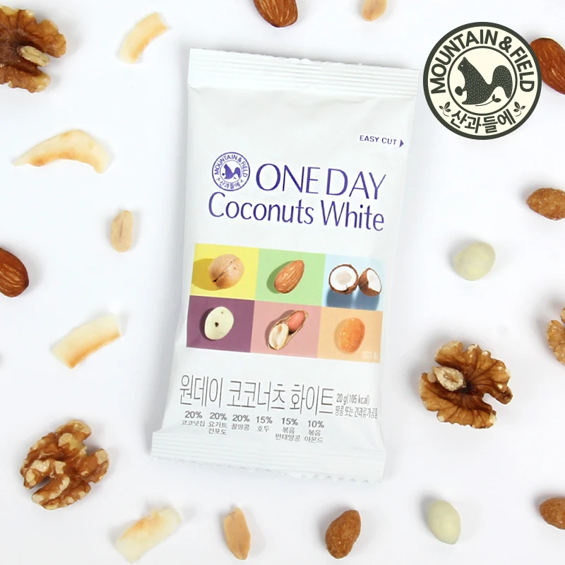 هانجوم جورميه يوم واحد جوز الهند الأبيض 20 جرام × 30 عبوة (إمداد شهر واحد) وجبة خفيفة من رقائق جوز الهند